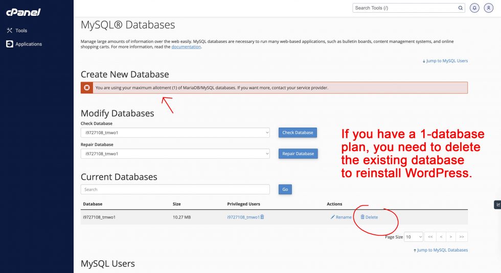 MySQL How To Delete A Database