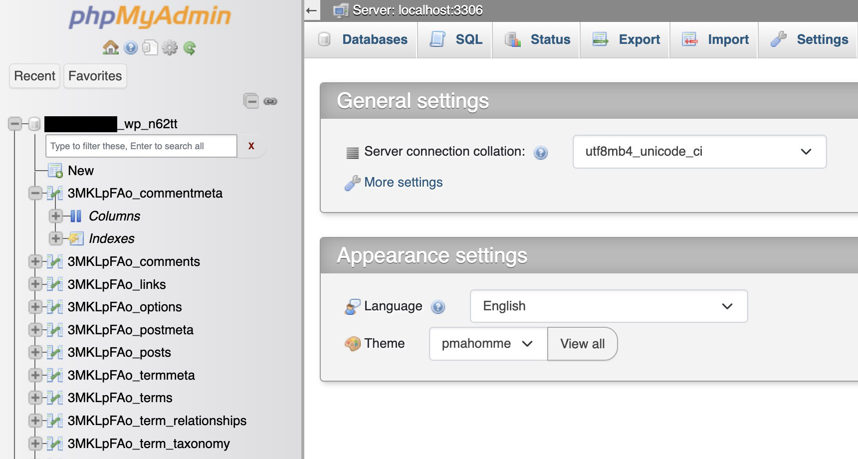php-myadmin-wp-prefix