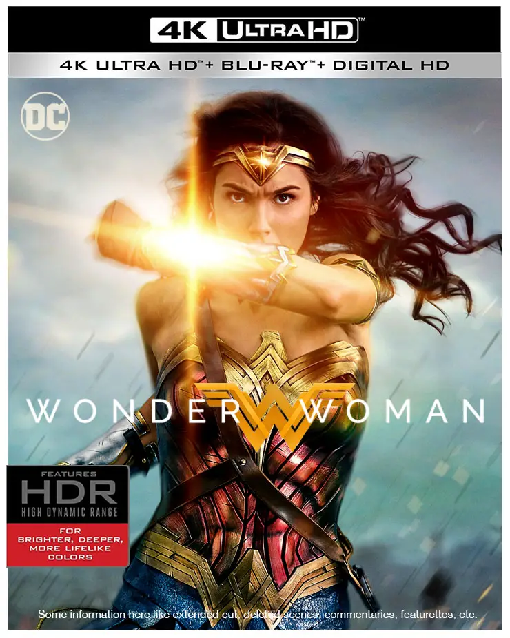 Package Art Concepts For Wonder Woman on 4k Blu-ray